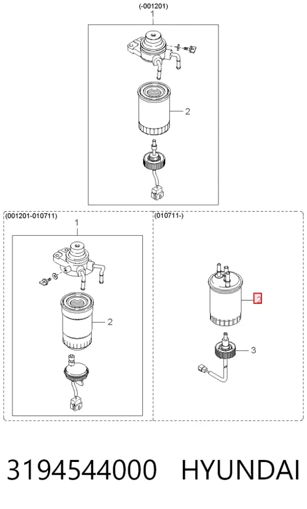 Паливний фільтр 3194544000 Hyundai/Kia