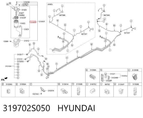 Паливний фільтр 319702S050 Hyundai/Kia