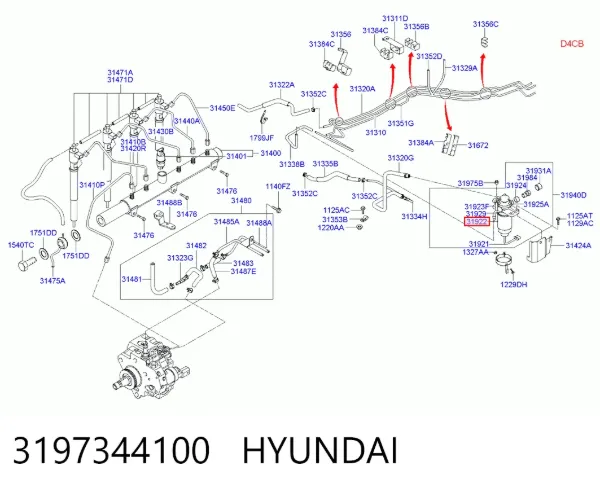 Паливний фільтр 3197344100 Hyundai/Kia