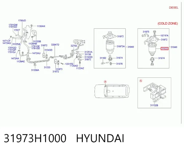 Паливний фільтр 31973H1000 Hyundai/Kia