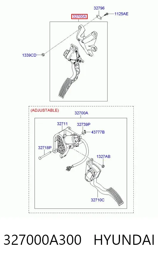 Педаль газу 327000A300 Hyundai/Kia