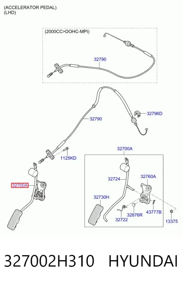 Педаль газу 327002H310 Hyundai/Kia