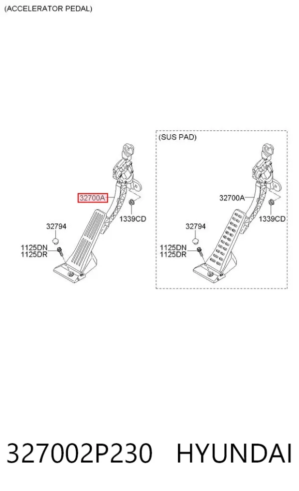 Педаль газу 327002P230 Hyundai/Kia