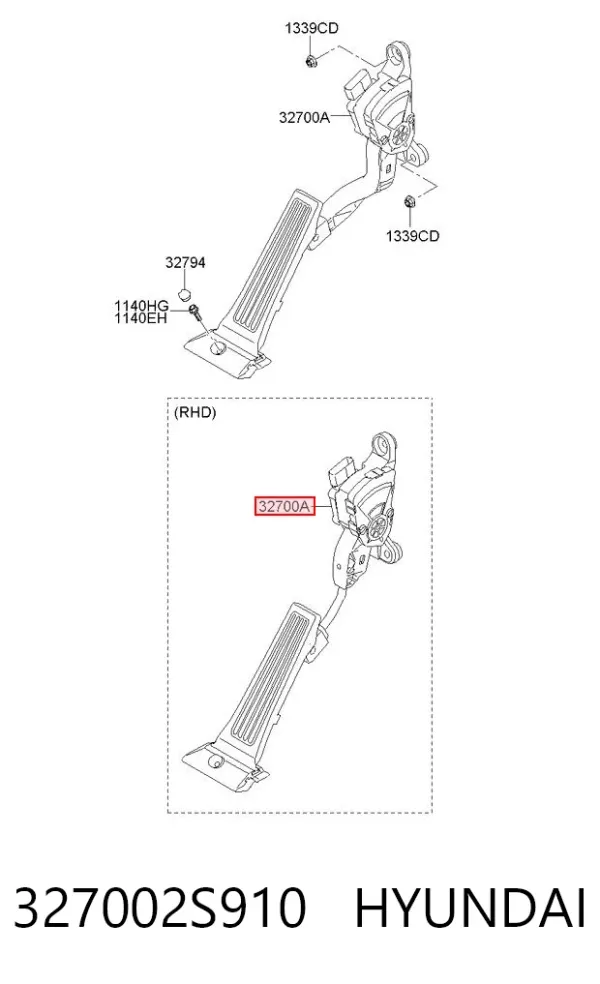 Педаль газу 327002S910 Hyundai/Kia