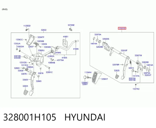 Педаль гальма 328001H105 Hyundai/Kia