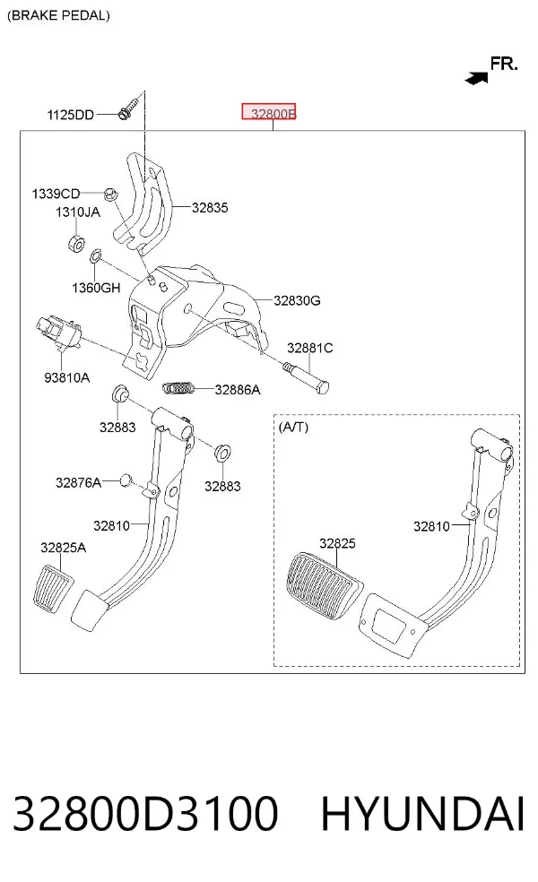 Педаль гальма 32800D3100 Hyundai/Kia