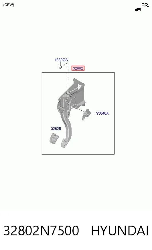 Педаль зчеплення 32802N7500 Hyundai/Kia