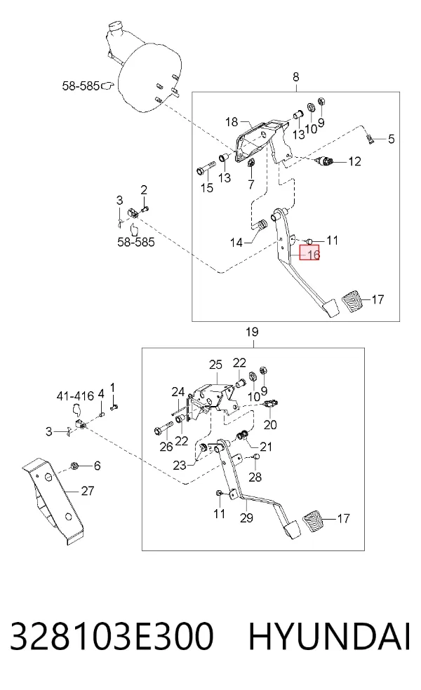 Педаль гальма 328103E300 Hyundai/Kia