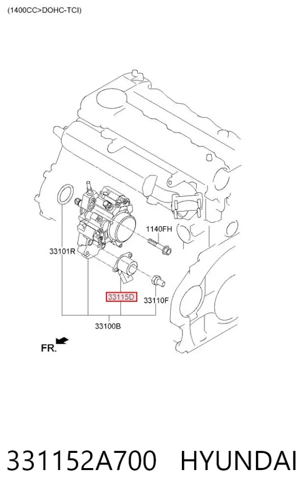 Клапан регулювання тиску, редукційний клапан ПНВТ 331152A700 Hyundai/Kia
