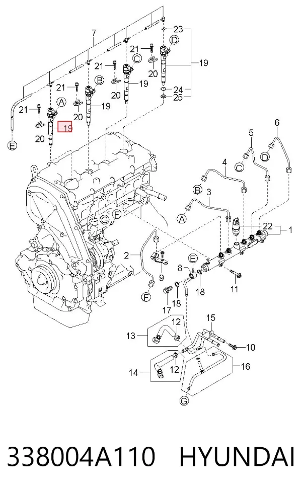 Паливні форсунки 338004A110 Hyundai/Kia