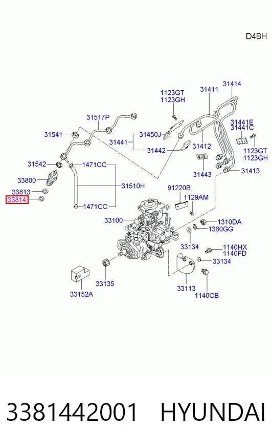 Кільце форсунки 3381442001 Hyundai/Kia