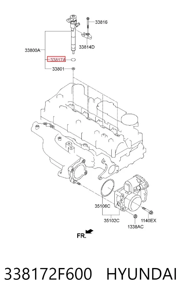 Кільце форсунки 338172F600 Hyundai/Kia