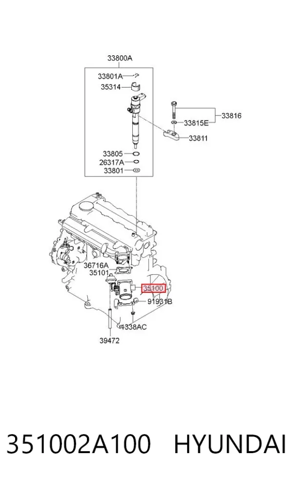 Дросільна заслінка 351002XXX Hyundai/Kia