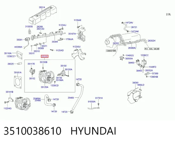Дросільна заслінка Hyundai Sonata IV