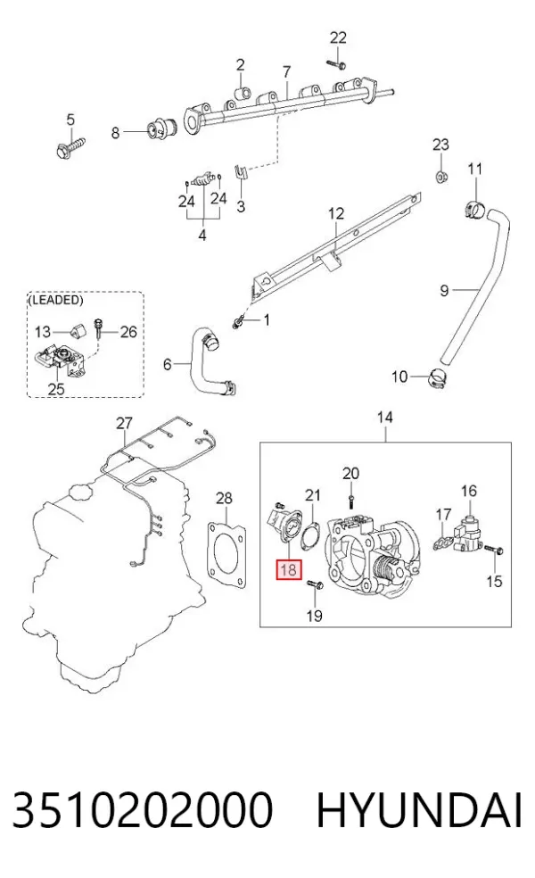 Потенціометр 3510202000 Hyundai/Kia
