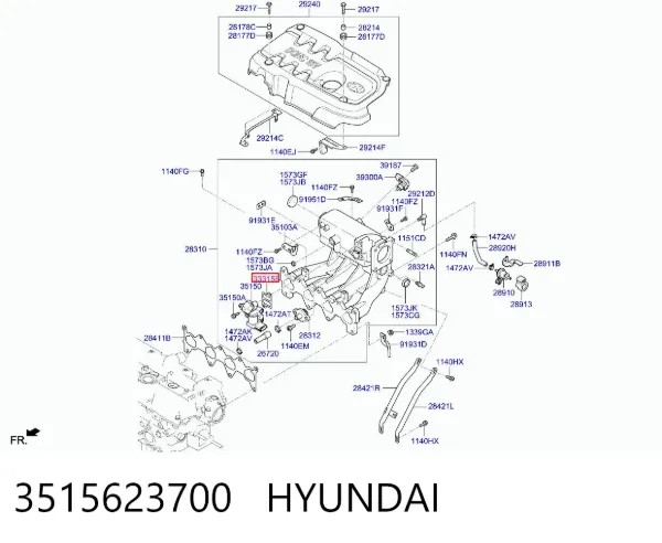 Прокладка клапана / регулятора холостого ходу 3515623700 Hyundai/Kia