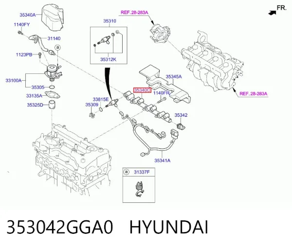 Розподільник палива 353042GGA0 Hyundai/Kia