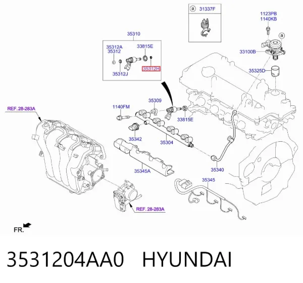 Кільце форсунки 3531204AA0 Hyundai/Kia