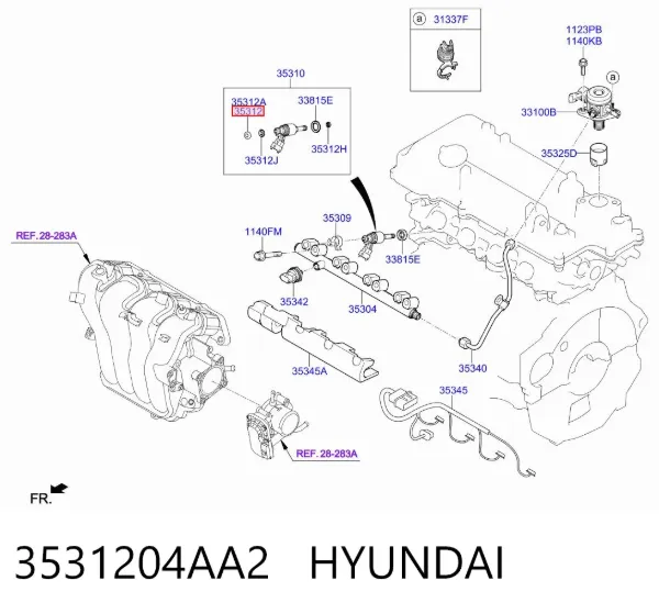 Кільце форсунки 3531204AA2 Hyundai/Kia
