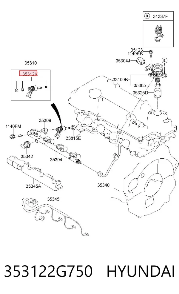 Кільце форсунки 353122G750 Hyundai/Kia