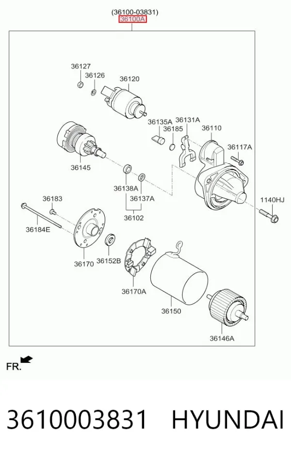 Стартер 3610003831 Hyundai/Kia