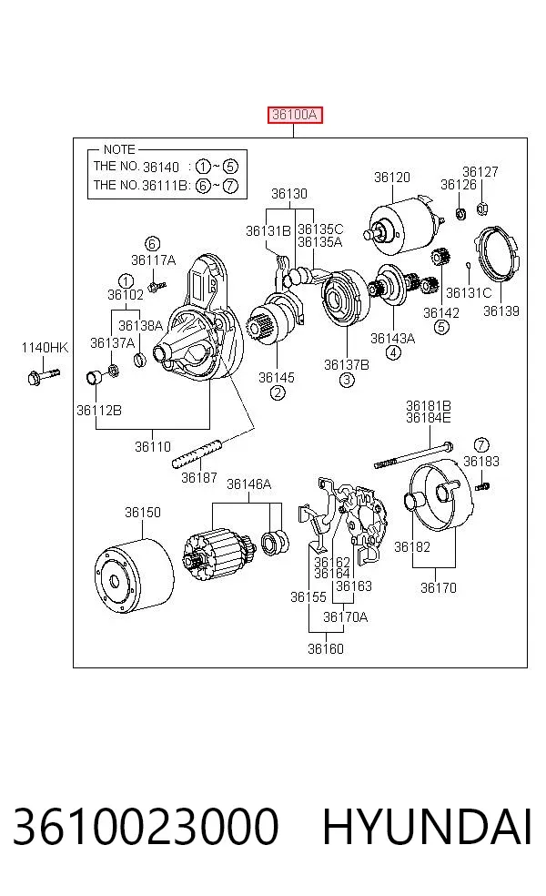 Стартер 3610023000 Hyundai/Kia