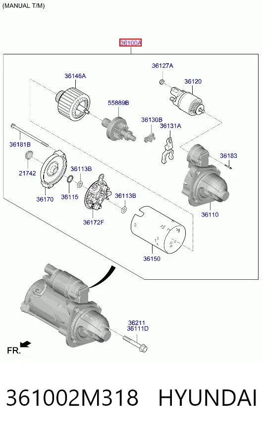 Стартер 361002M318 Hyundai/Kia