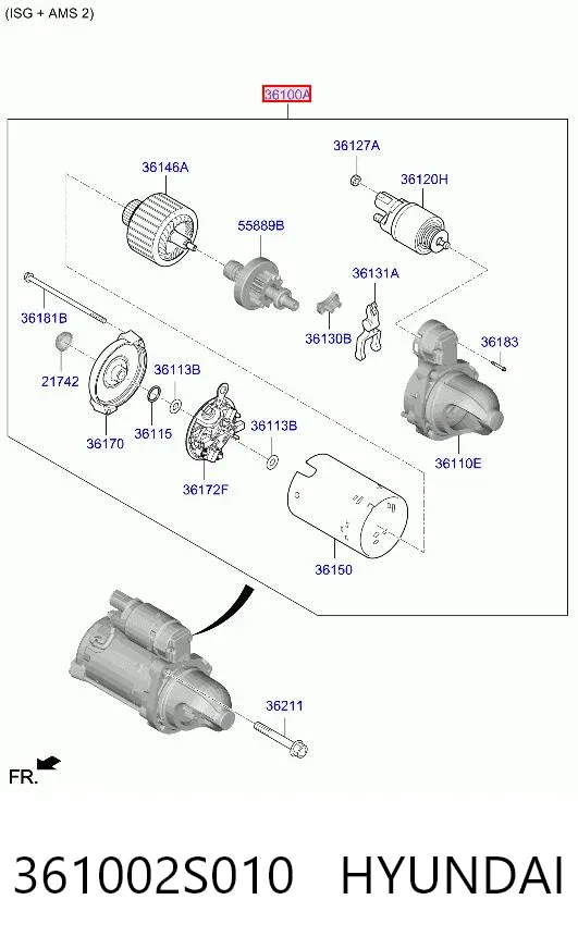 Стартер 361002S010 Hyundai/Kia