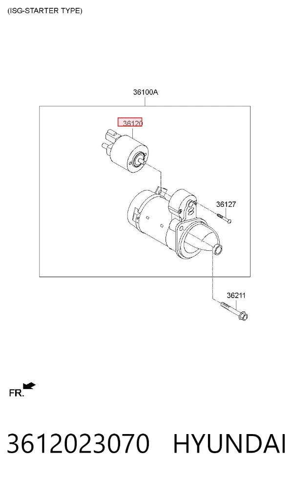 Втягуюче реле стартера 3612023070 Hyundai/Kia