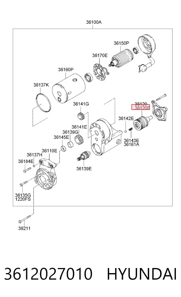 Втягуюче реле стартера 3612027010 Hyundai/Kia