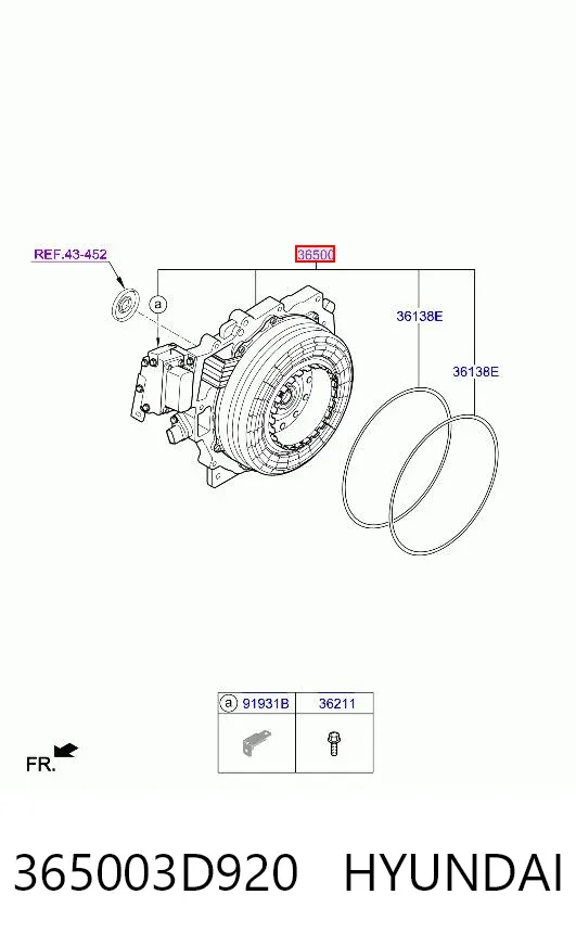 Двигун у зборі (електричний) 365003D920 Hyundai/Kia