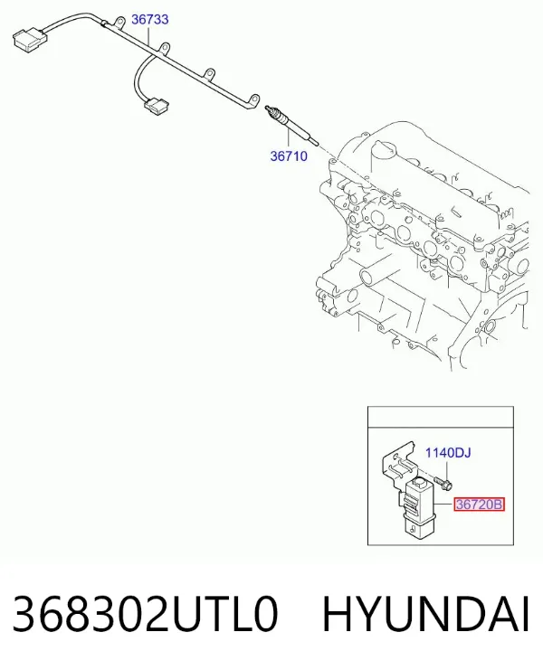 Реле свічок накалу 368302UTL0 Hyundai/Kia