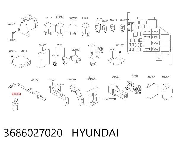 Реле свічок накалу 3686027020 Hyundai/Kia