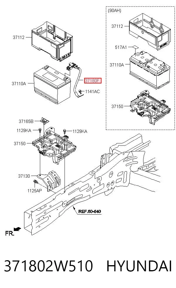 Акумуляторна батарея, АКБ 371802W510 Hyundai/Kia