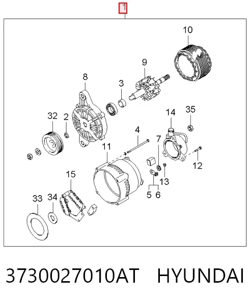 Генератор 3730027010AT Hyundai/Kia