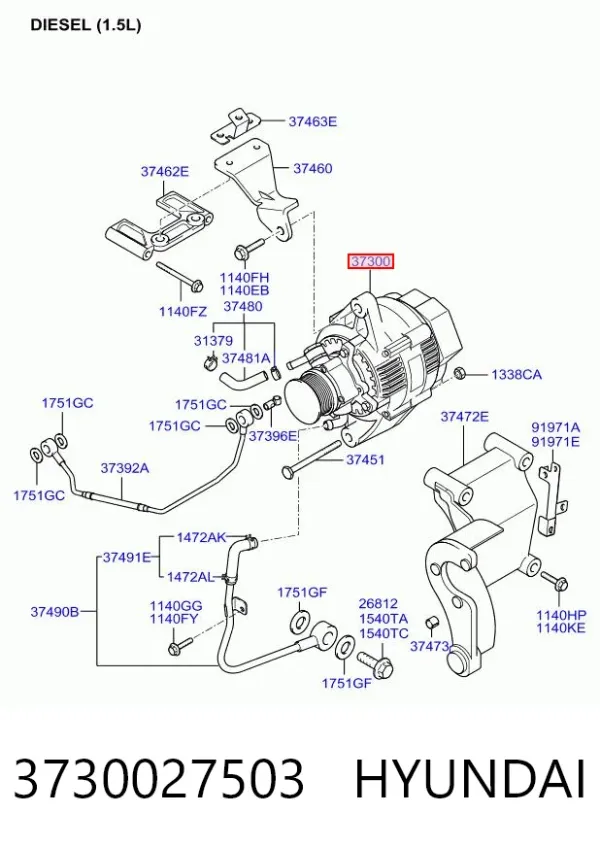 Генератор 3730027503 Hyundai/Kia