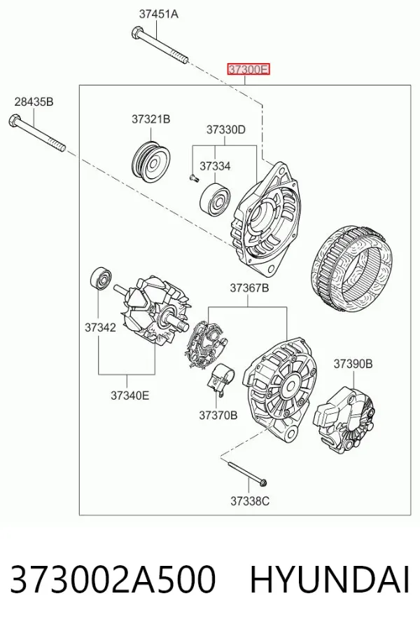 Генератор 373002A500 Hyundai/Kia