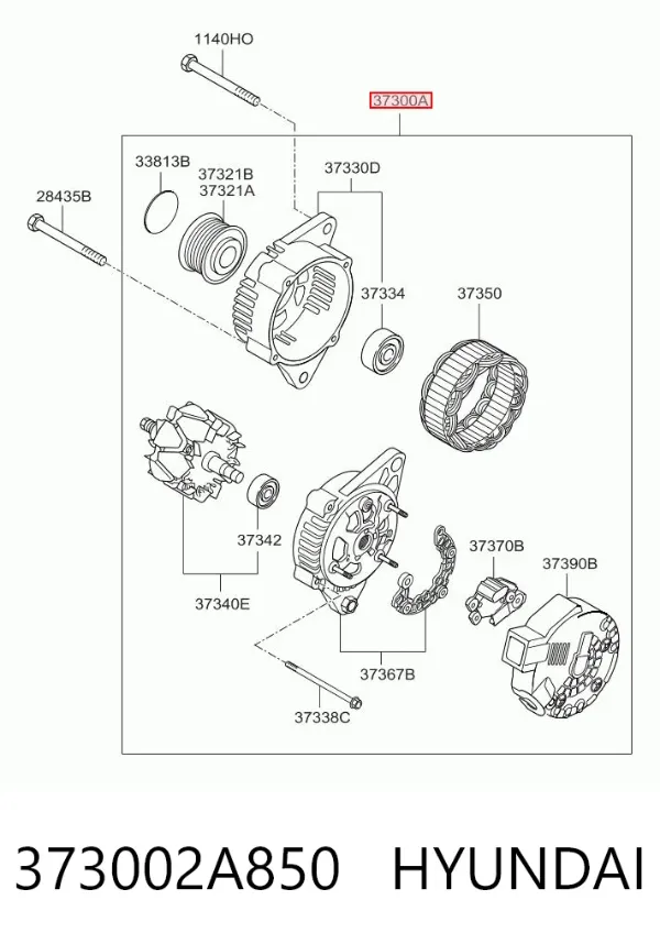 Генератор 373002A850 Hyundai/Kia
