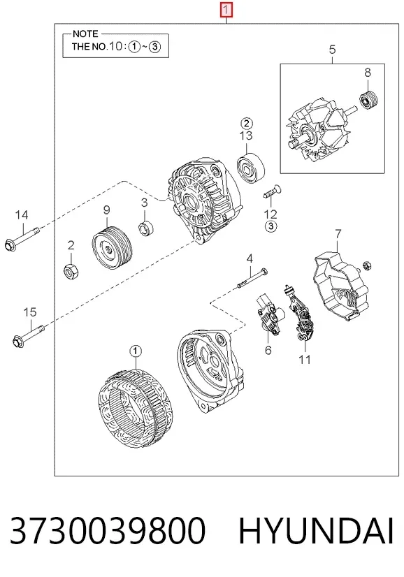 Генератор 3730039800 Hyundai/Kia