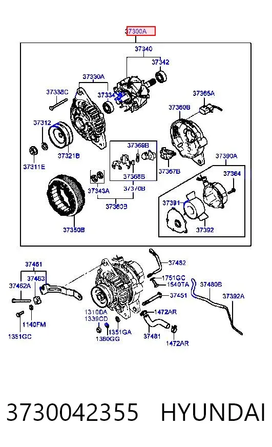 Генератор 3730042355 Hyundai/Kia