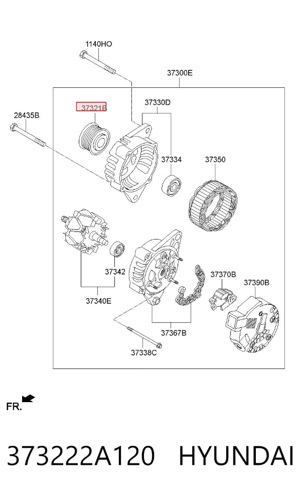 Шків генератора 373222A120 Hyundai/Kia