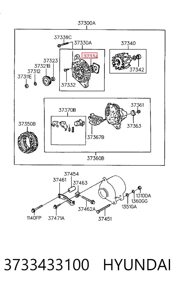Підшипник генератора 3733433100 Hyundai/Kia