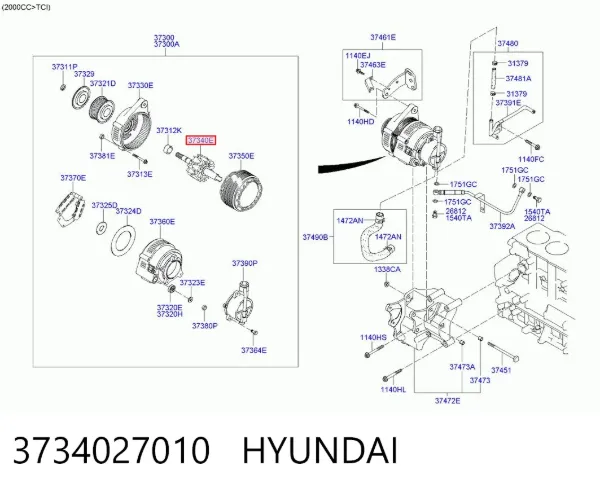 Якір генератора 3734027010 Hyundai/Kia
