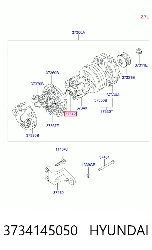 Підшипник генератора 3734145050 Hyundai/Kia