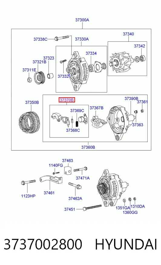 Реле генератора 3737002800 Hyundai/Kia