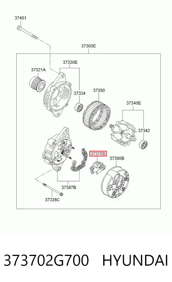 Реле генератора 373702G700 Hyundai/Kia