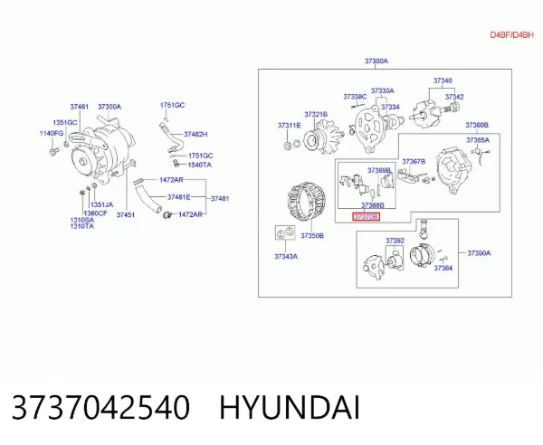 Реле генератора 3737042540 Hyundai/Kia