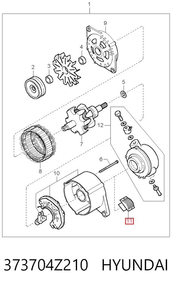 Реле генератора 373704Z210 Hyundai/Kia