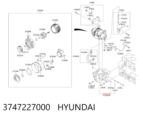 Кронштейн генератора Hyundai Sonata V