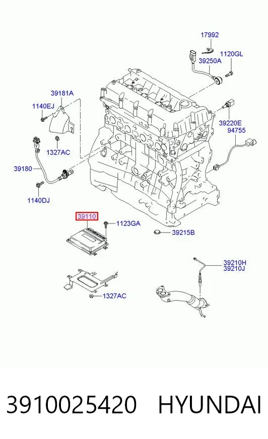 Електронний блок керування двигуном 3910025420 Hyundai/Kia